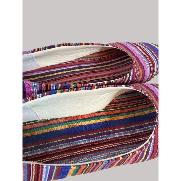 Beacon Women's Striped Multicolor Woven Step In Flats Sz 10N - Picture 10 of 15
